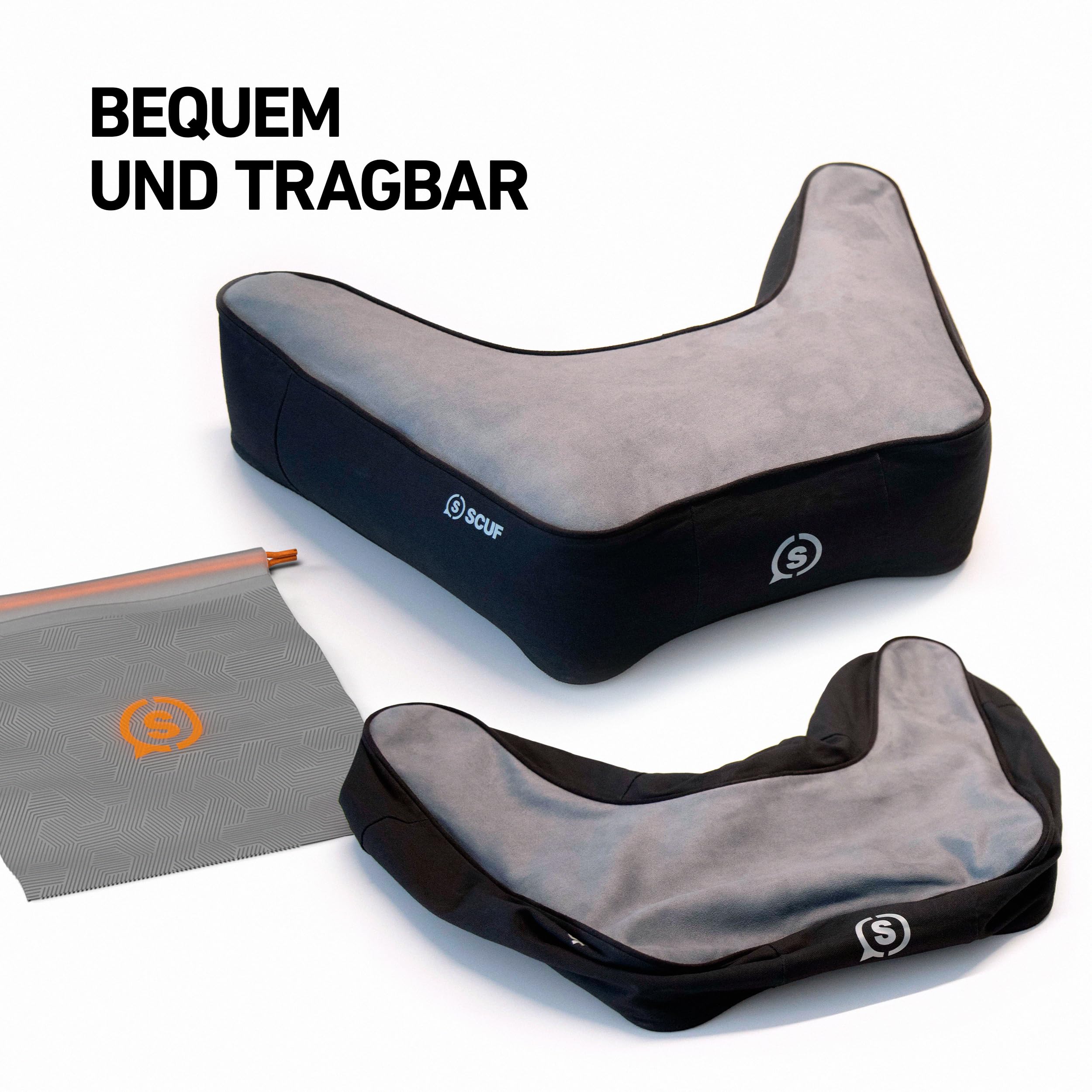 Scuf Exo Ergonomisches Sitzkissen für Gaming und Telearbeit, Unterstützung der Wirbelsäule, Nacken, Handgelenke und Hände - Schwarz