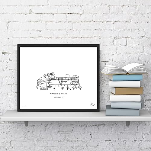 Miniatura 3 de Wrigley Field Minimalist Wall Decor  Chicago Cubs Art Print (24x30 Loose Print, BlackWhite)