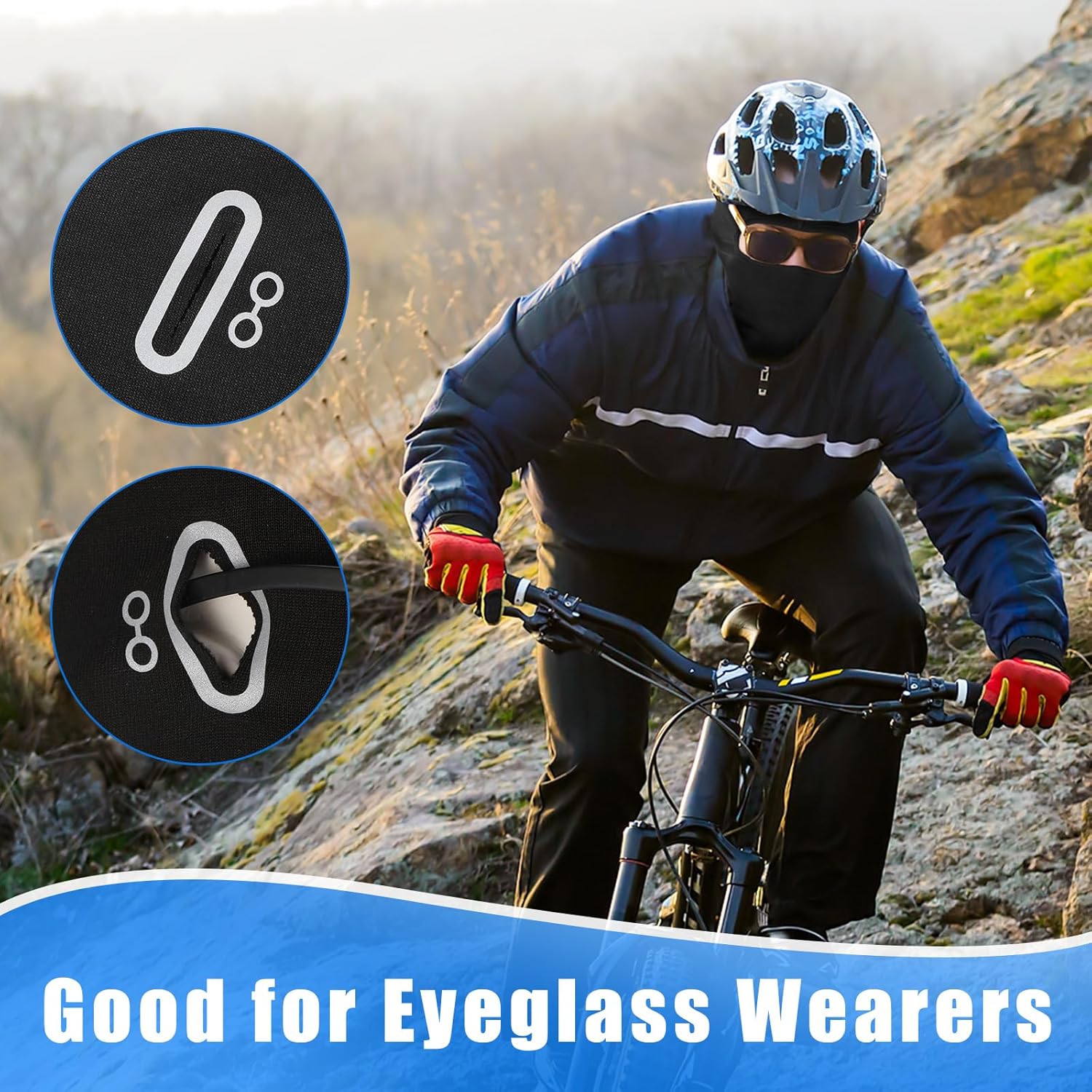 Suhine Winter Balaclava Ski Mask Windproof Thermal Face Mask Cold Weather Balaclava with Reflective Stripe - Image 4