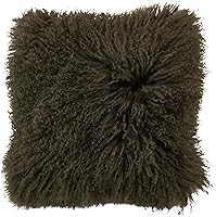 Vista 48 de Saro Lifestyle Almohada de piel de cordero mongol rellena de poliéster