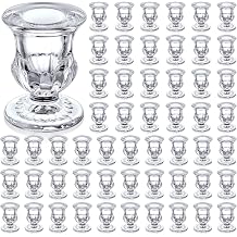 Foaincore 50 Pack Glass Taper Candlestick Holders Bulk, 2.5 Inch Clear