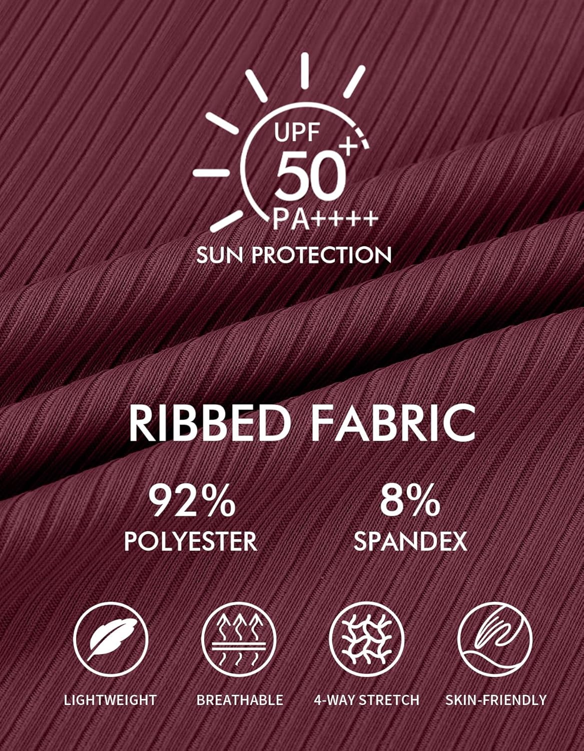 Charmo Womens Ribbed One Piece Swimdress Scalloped V Neck Ruched Swimsuit Tummy Control Bathing Suit with Skirt - Image 5