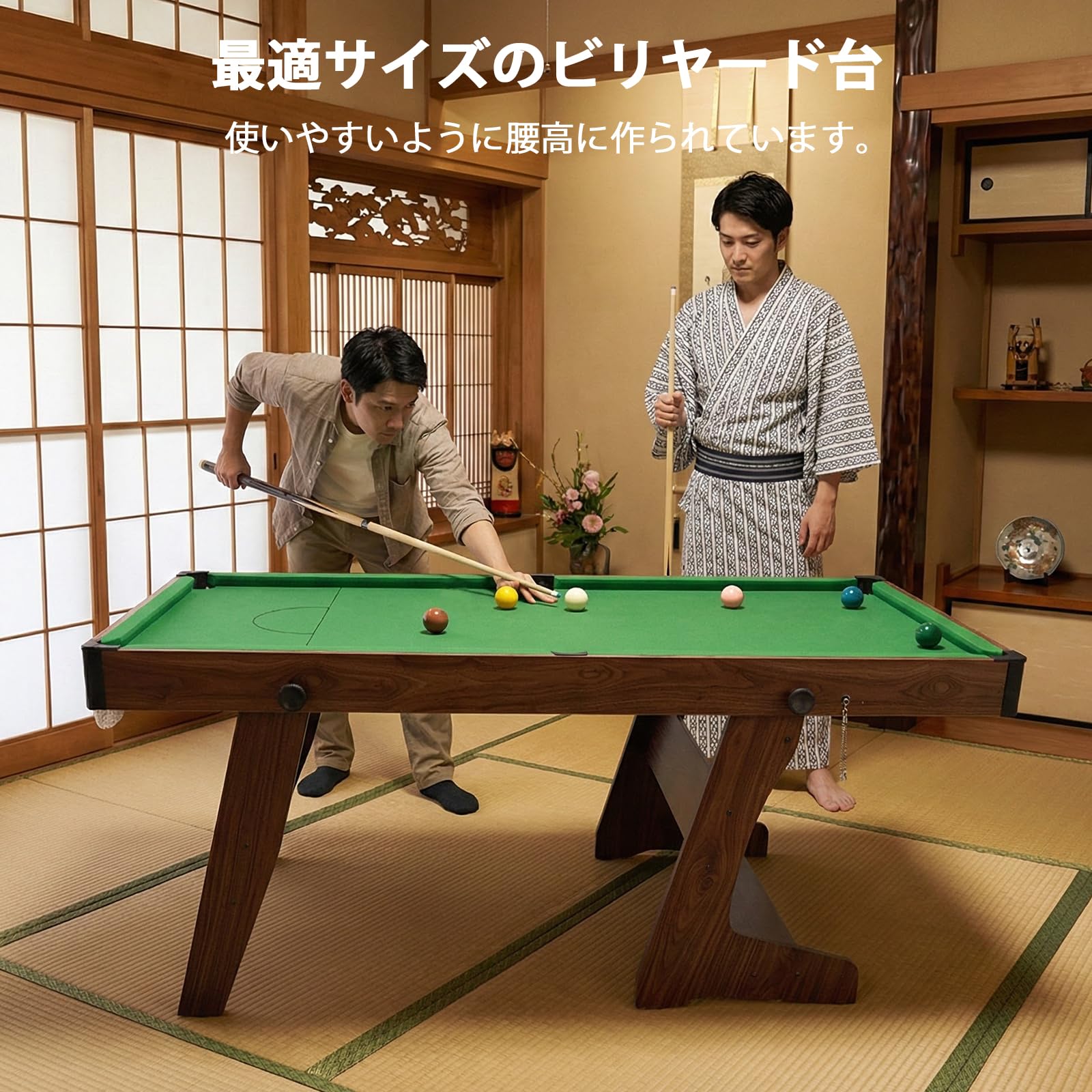 Amazon.co.jp: Hyner 6 フィート折りたたみ式ビリヤードテーブル｜家庭