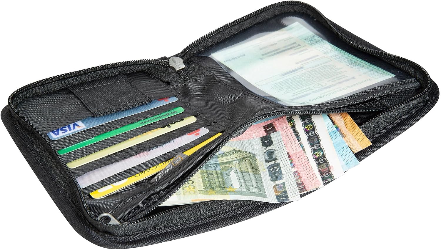 Tatonka Travel Zip M RFID Block - Travel Wallet/Passport Cover RFID Blocker - TÜV Tested - Offers Space for Passport, Credit Cards and Travel Documents