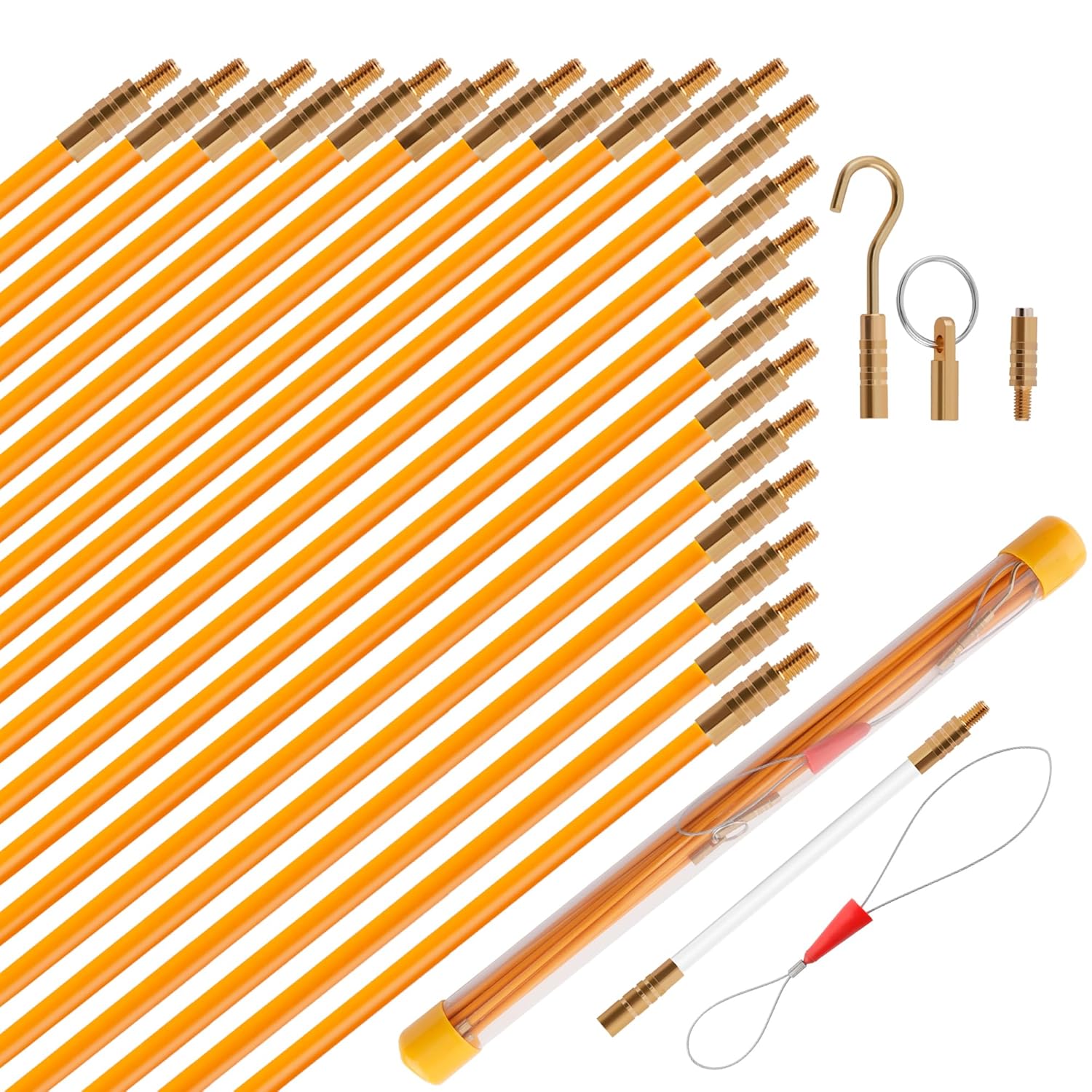 KOOTANS 22FT Fiberglass Electrical Wires Running Kit Wire Fishing Tools ...