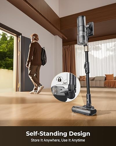 Proscenic P20 Aspiradora sin Cable 70kPa/680W/70Mins, Autoportante con Barra Plegable, Aspiradora con Cepillo Anti-Enredo para Pelo de Mascotas/Suelos/Alfombras, Marrón Y Negro - 6