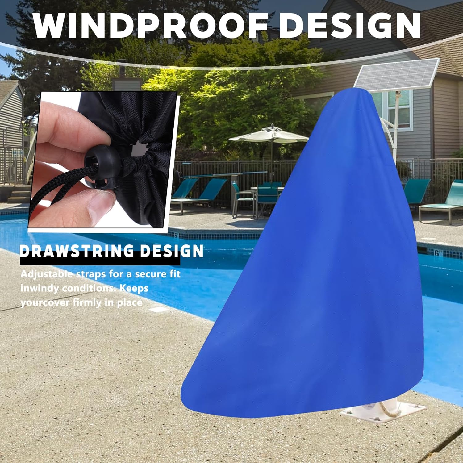 Aqua Creek F-120PPC Pro Series Pool Lift Covers, 600D Heavy Duty Lift Pool Chair Protective Cover for Aqua Creek Scout, All Season Pool Lift Cover,All Season Pool Lift Cover (Blue)
