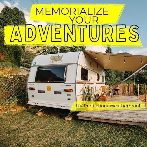 Miniatura 5 de Calcomanía de viaje por Estados Unidos para autocaravana con mapa de vinilo - Calcomanías adhesivas para tráiler de campista para ventana con