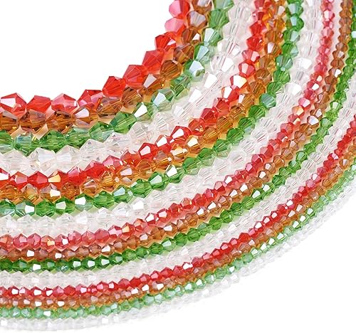 Vista 8 de Cheriswelry Cuentas de vidrio facetado degradado de 0.118 pulgadas, 10 colores, cuentas redondas sueltas de cristal transparente para manualidades