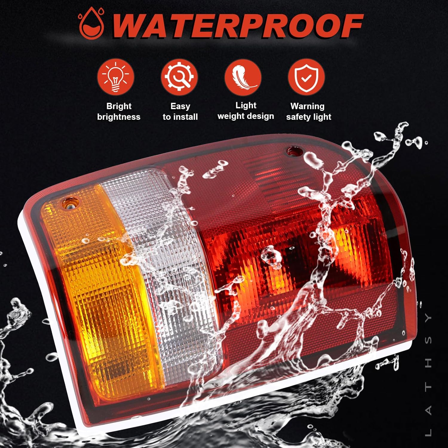 Tail Light Compatible With 1993-1997 Ford Ranger Left and Right Driver and Passenge Side Rear Taillight Replace F37Z13404A FO2801110 F37Z13405A FO2800110