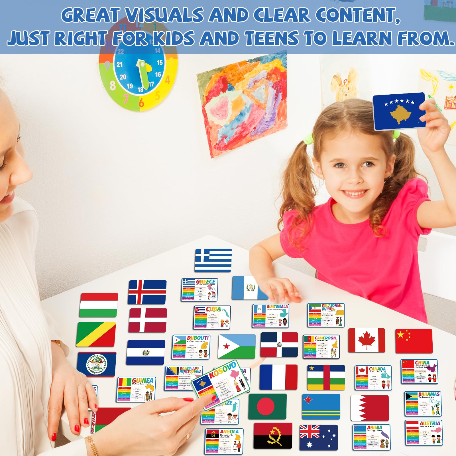 Countries And Capitals Learning 244 Countries Flags Flash Cards - World ...