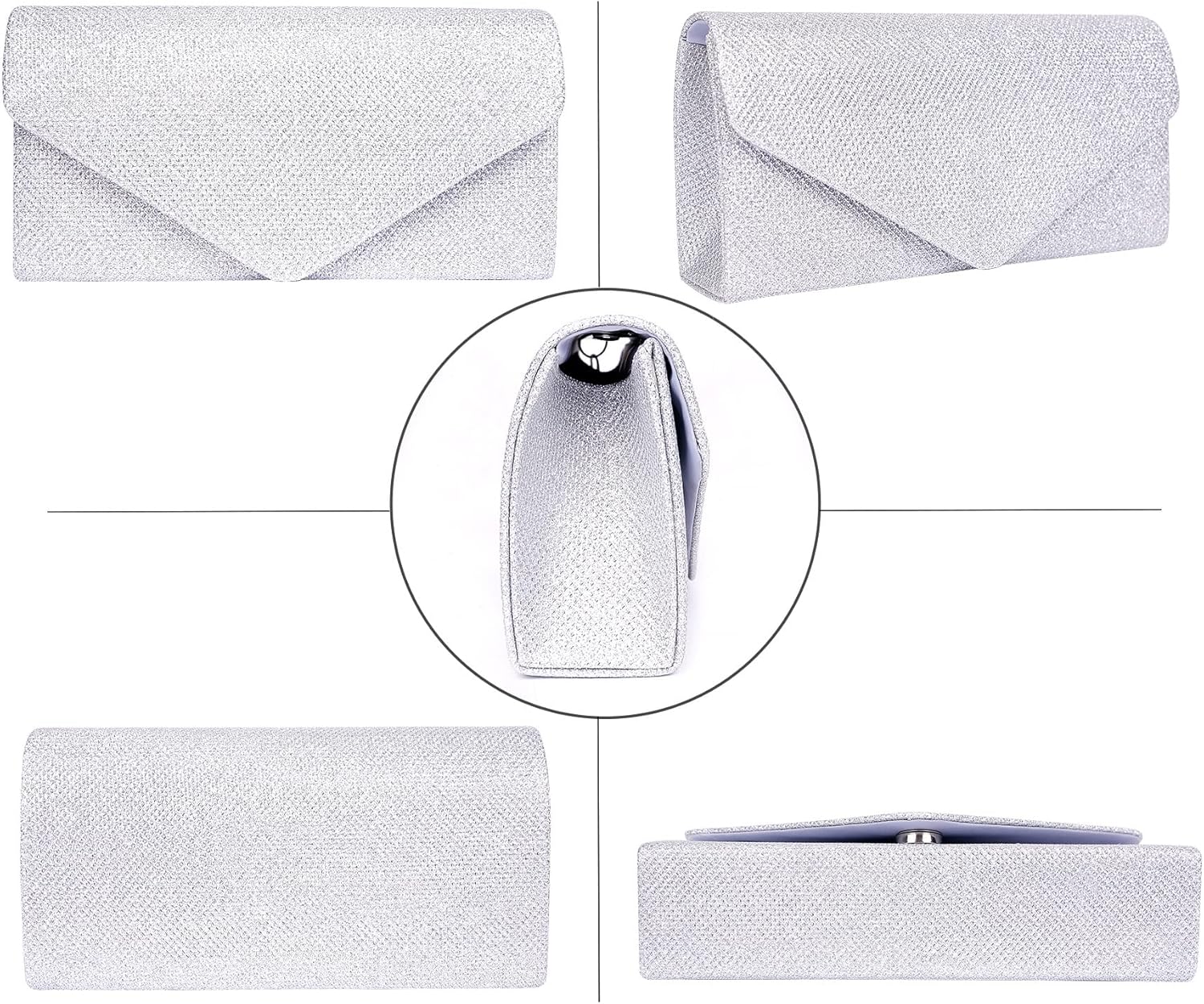 Larcenciel Clutch Purses for Women, Sparkly Sequin Envelope Clutch Evening Bag w/Chain, Elegant Party Prom Dress Bride Purse - Image 5