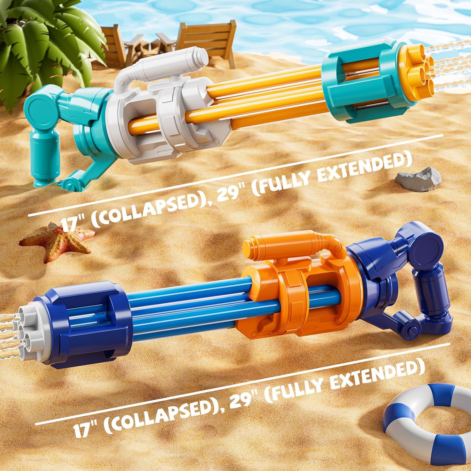 2 Pack Water Guns for Kids Adults, Summer Outdoor Water Toys Swimming Pool Game, Beach Water Game Fighting Play Pool Toys for Boys Girls Kids Ages 4-8, 8-12