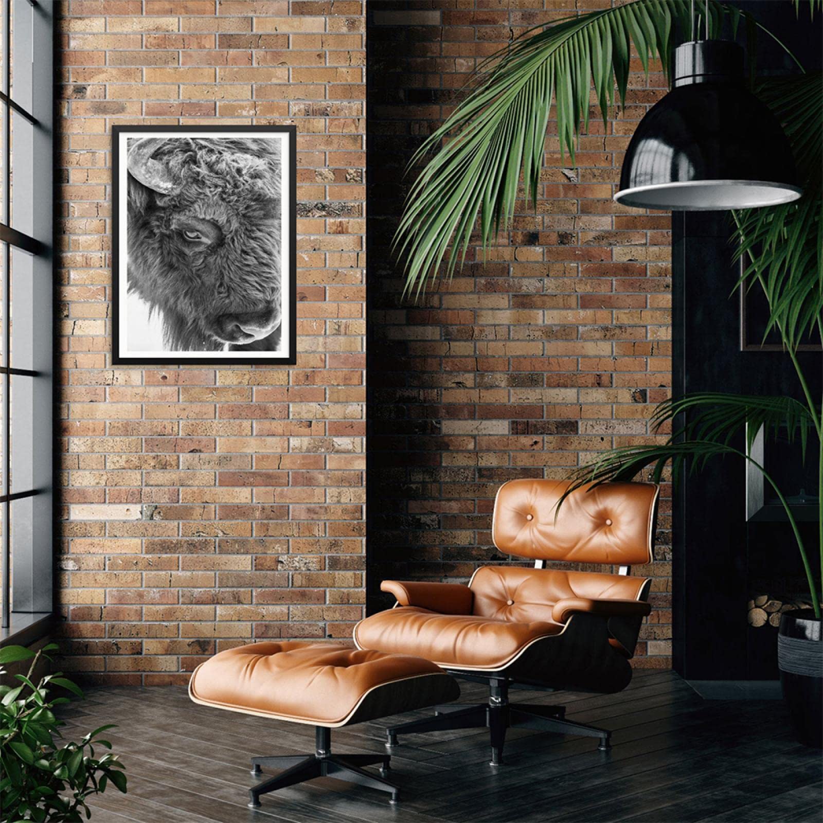 Bizon nadruk czarno-białe zwierzę zdjęcie plakat płótno malarstwo sztuka ścienna obraz salon pokój dziecięcy dom dekoracja ścienna 60 x 90 cm bez ramy