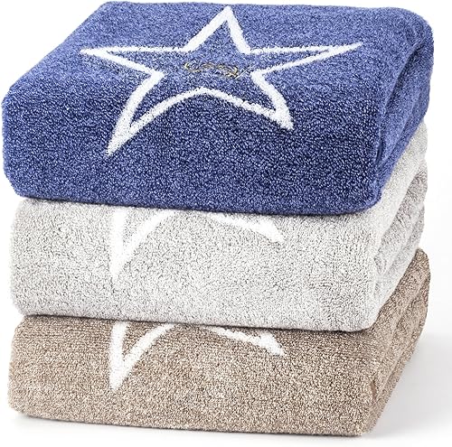 3 Pcs Premium Bath Towels,100% Cotton Bathroom Towels, Lighter Weight & Super Absorbent, Soft FeelQuick Dry Bath Towels for Bathroom, Gym, Hotel &