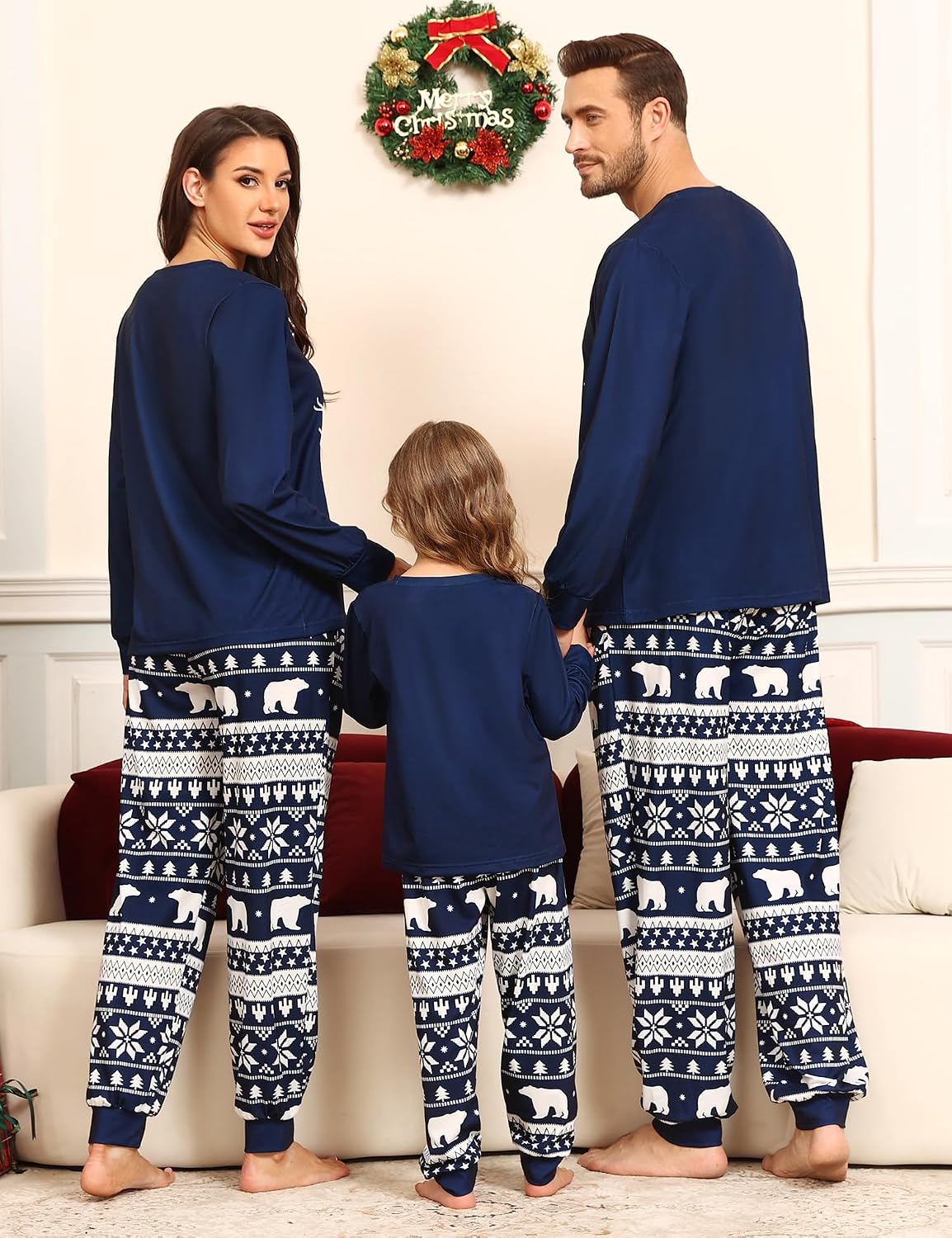 SWOMOG Family Christmas Pjs Matching Sets Christmas Pajamas for Family Xmas Jammies Set Christmas Holiday Sleepwear