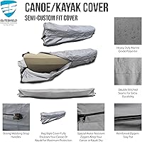 Vista 2 de EliteShield Cubierta para Canoa y Kayak; Resistente al Agua y a los Rayos UV 600D Poliéster Grado Marino Cubierta Completa para Almacenamiento