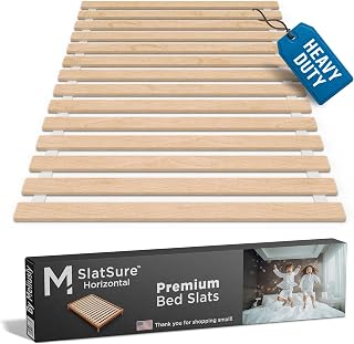 Meliusly SlatSure Full Size Horizontal Bed Slats – Heavy Duty Wood Replacement Bed Slats, Bed Frame Support Slats, Slatted Wooden Mattress Support Base for Broken, Sagging or Worn-Out Slats
