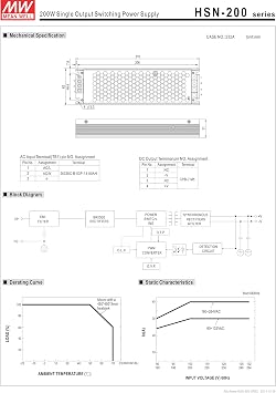 MEAN WELL HSN-200-4.2B 4.2V 40A 168W Single Output Switching Power Supply LED Sign Panel