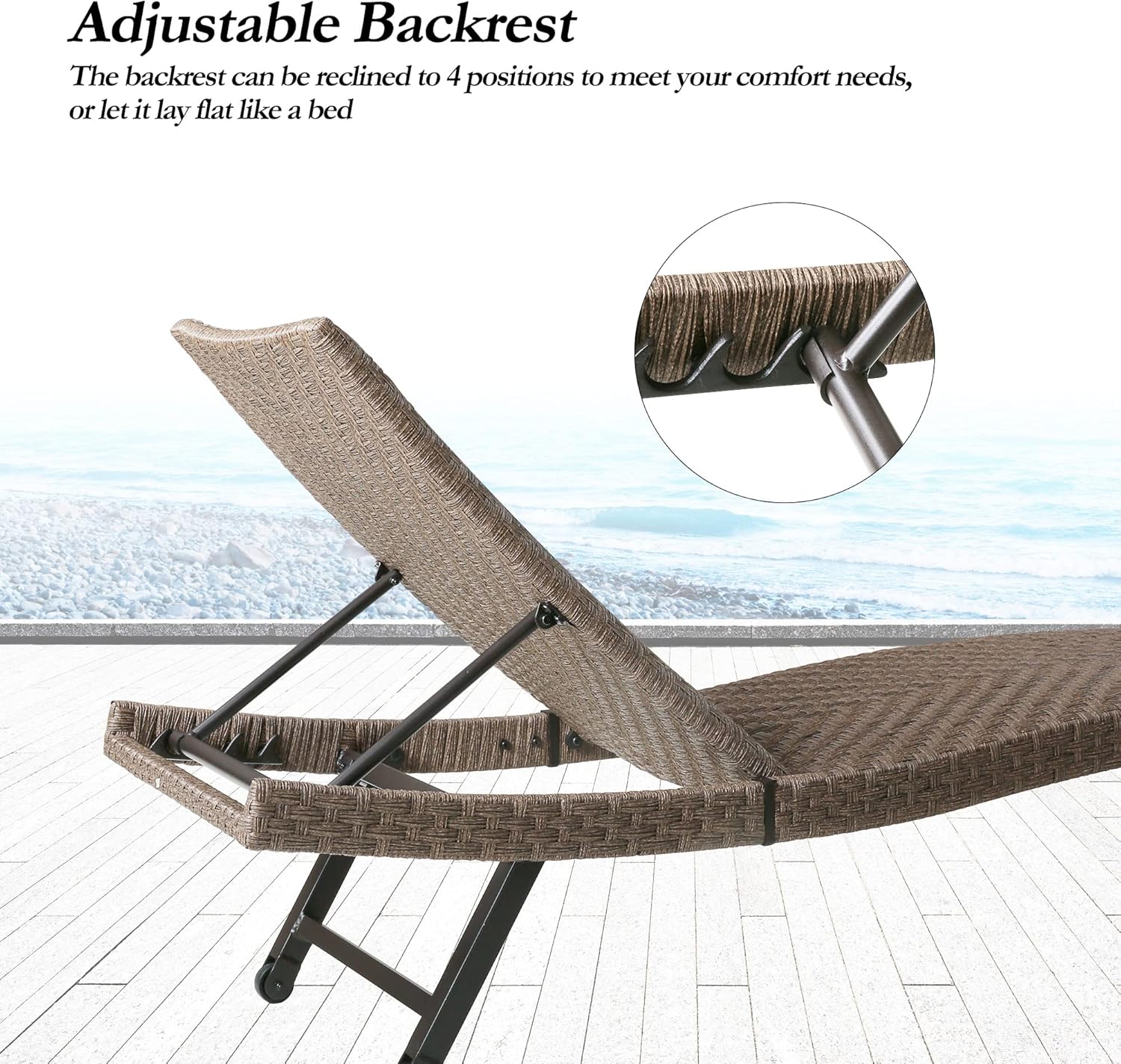 Buy Lounge Chairs Outdoor Patio Furniture Adjustable NonRust Aluminum
