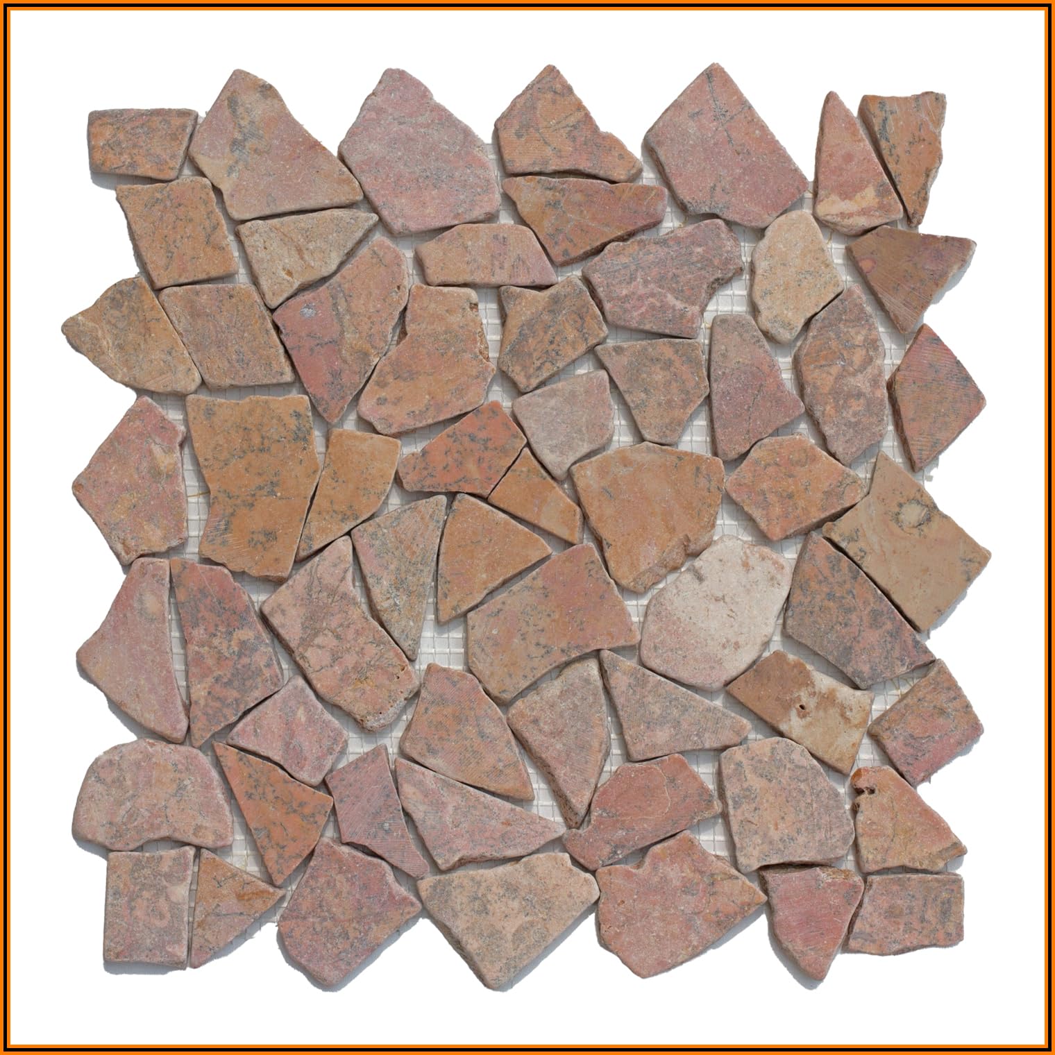 M-1-002 - 1 m² = 11 Fliesen - Natursteinmosaik Marmor Bruchstein Mosaikfliesen Marmormosaik Fliesen Lager Verkauf Stein-Mosaik Herne NRW