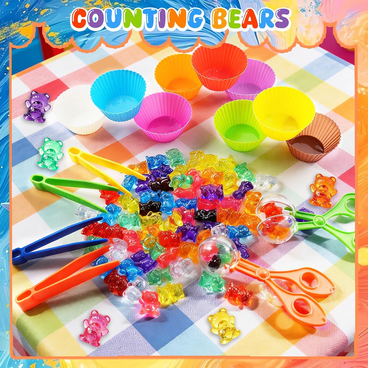 Bbiamsleep Translucent Counting Bears Set, 127 Pcs Sorting Bears Counters image 4
