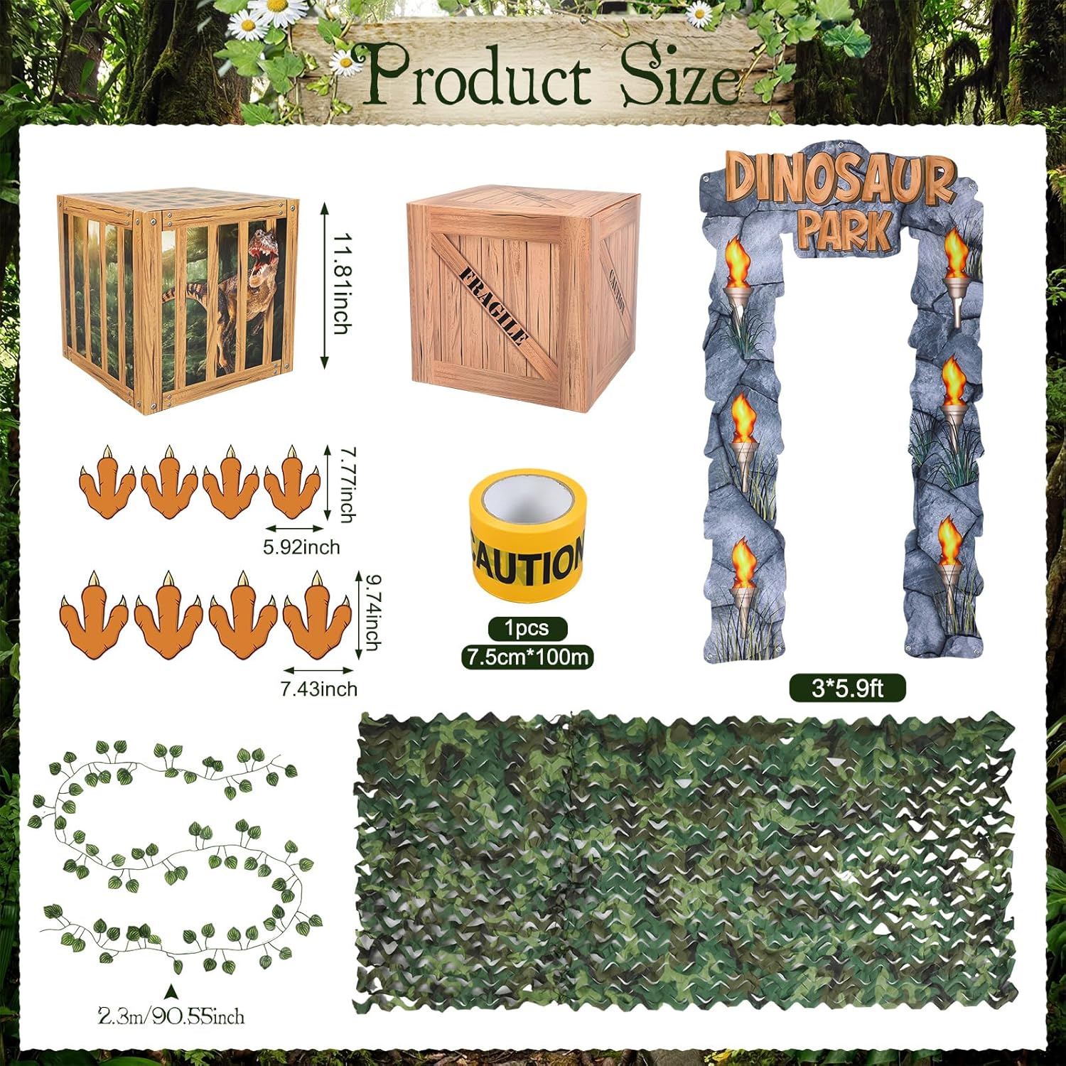 Tinlade 21 Pack Dinosaur Party Decorations Set 12 inch Dinosaur Theme Boxes Animals Decoration Boxes Table Centerpieces for Birthday Supplies Decorations