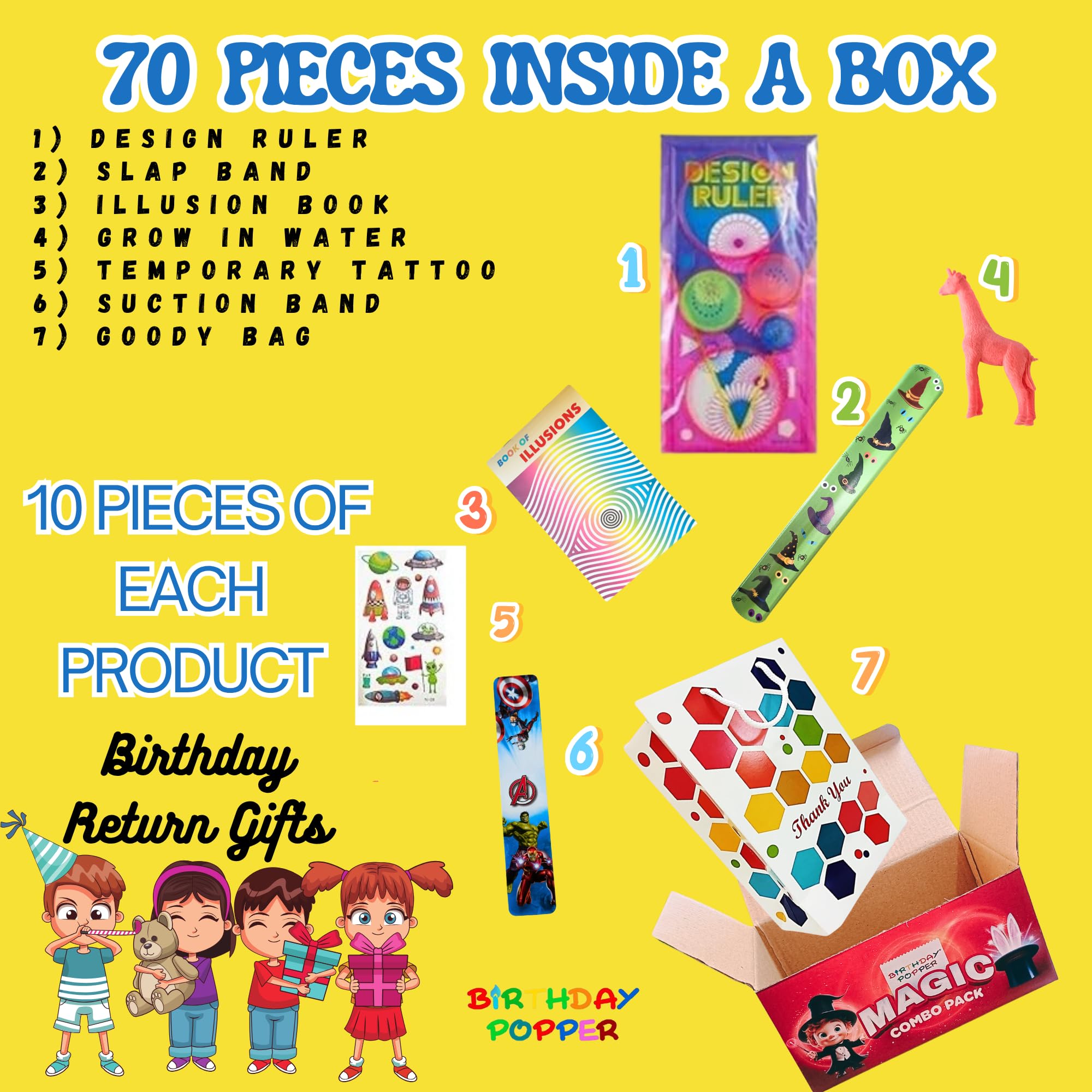 MONKEYTAIL Birthday Return Gift Set of 10 Jadoo Combo Pack For A Magical Birthday Party | Party Favors for Kids for School Events, and Party Giveaways 1