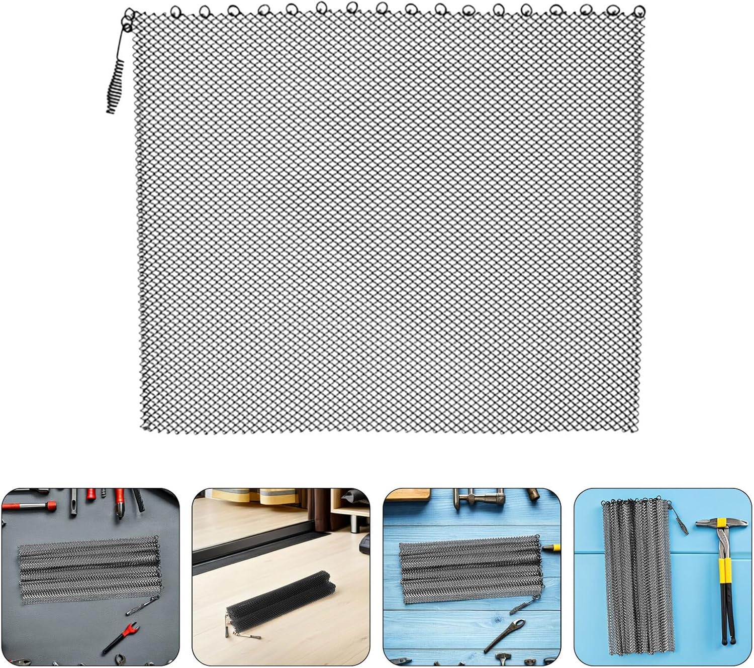 2pcs Fireplace Screen Curtain 24x22 Inch Metal Mesh Panels Spark Guard Hearth Safety Screen Heat Barrier for Wood Burning Fireplaces Home Use