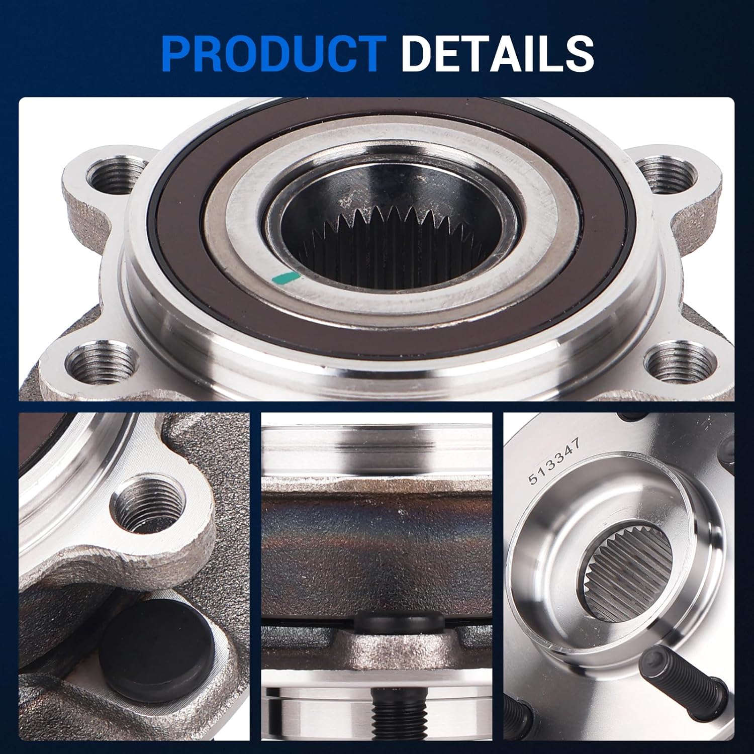 Autoround Pair 513347 Front Wheel Hub and Bearing Assembly Compatible with Mazda 6 2014-2019, CX-5 2013-2022