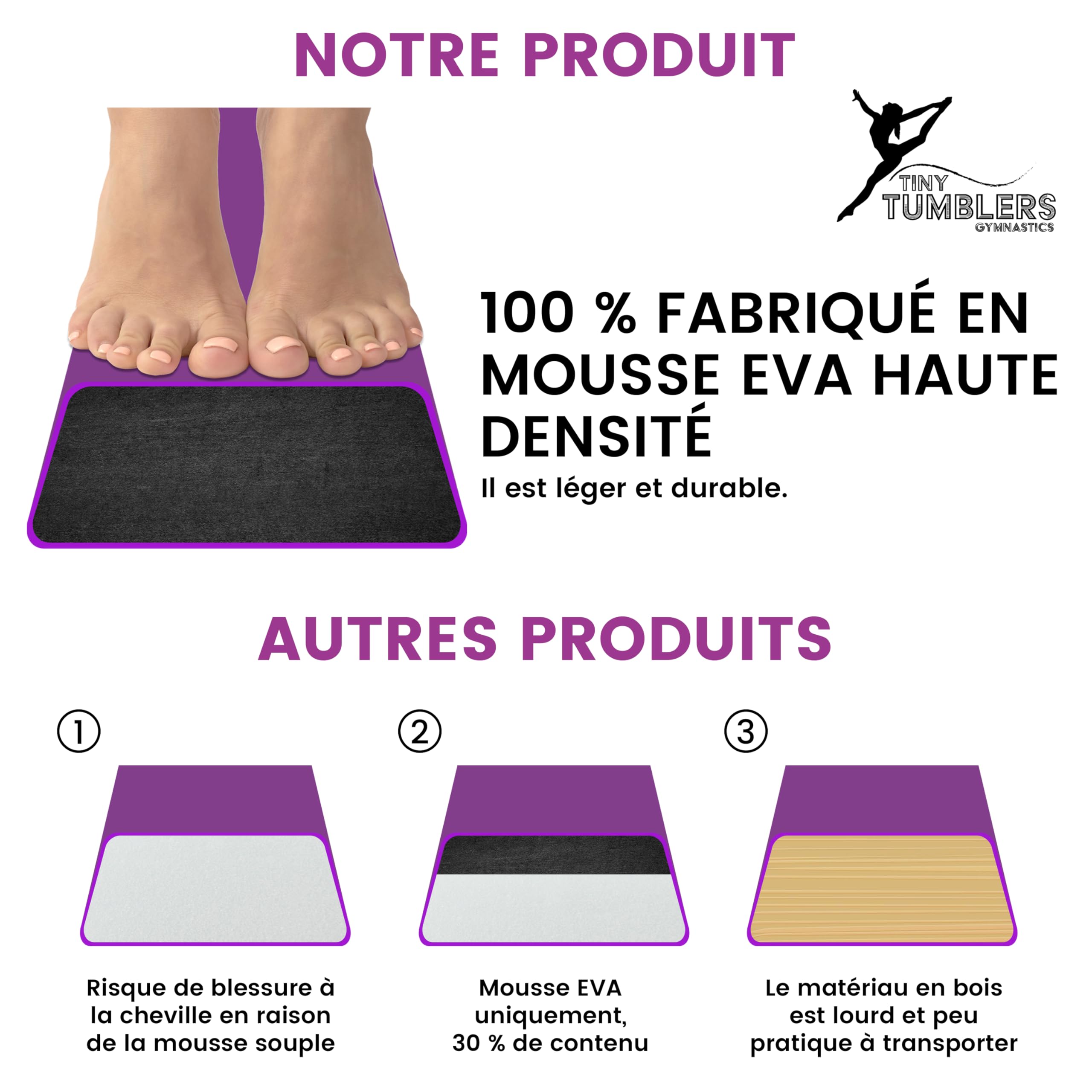 Poutre Gymnastique pour Enfants - 210/240/270/300cm - Équipement d'équilibre Incroyable pour Les Enfants à la Maison - Faux suède, Mousse EVA Haute densité - Cartes Flash