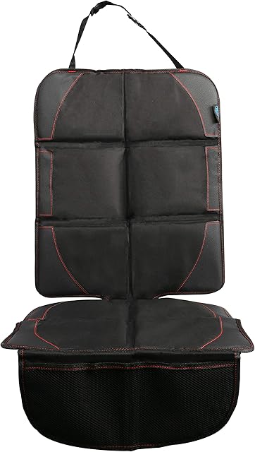 Car Seat Protector/Heavy Duty Protects Upholstery Padded Cover/Organiser Pockets/Universal Size/Ideal for Baby and Toddler car Seats/Anti-Slip/Suits Forward or Rear Facing Child seat Liner
