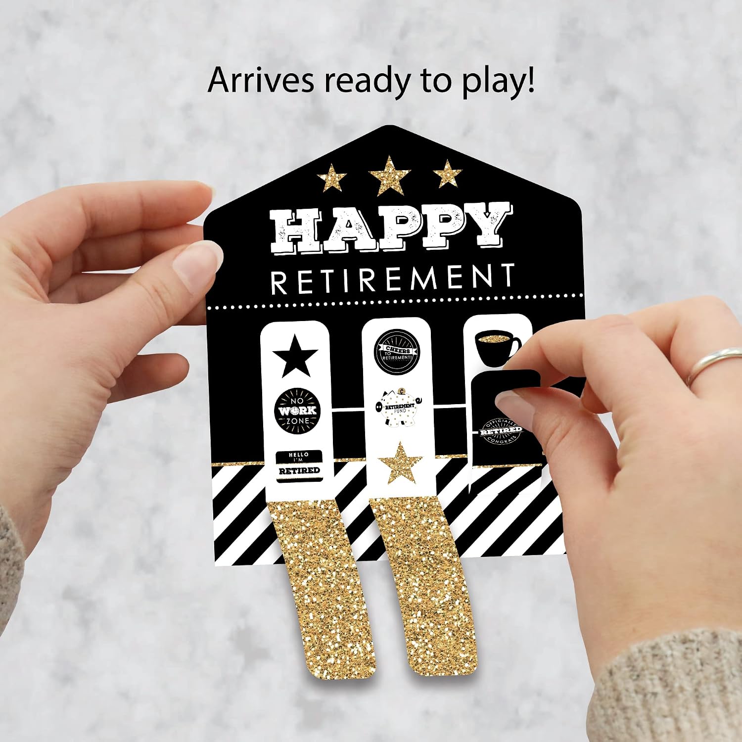 Big Dot of Happiness Happy Retirement - Retirement Party Game Pickle Cards - Pull Tabs 3-in-a-Row - Set of 12 image 2