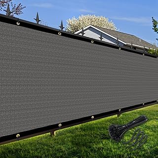 Amagenix Privacy Fence Screen 5'X40' Customized Size Dark Grey Heavy Duty Fencing Mesh Shade Net Cover with Brass Grommet for Chain Link, Deck Patio Backyard Outdoor Pool Porch Railing, Dark Grey