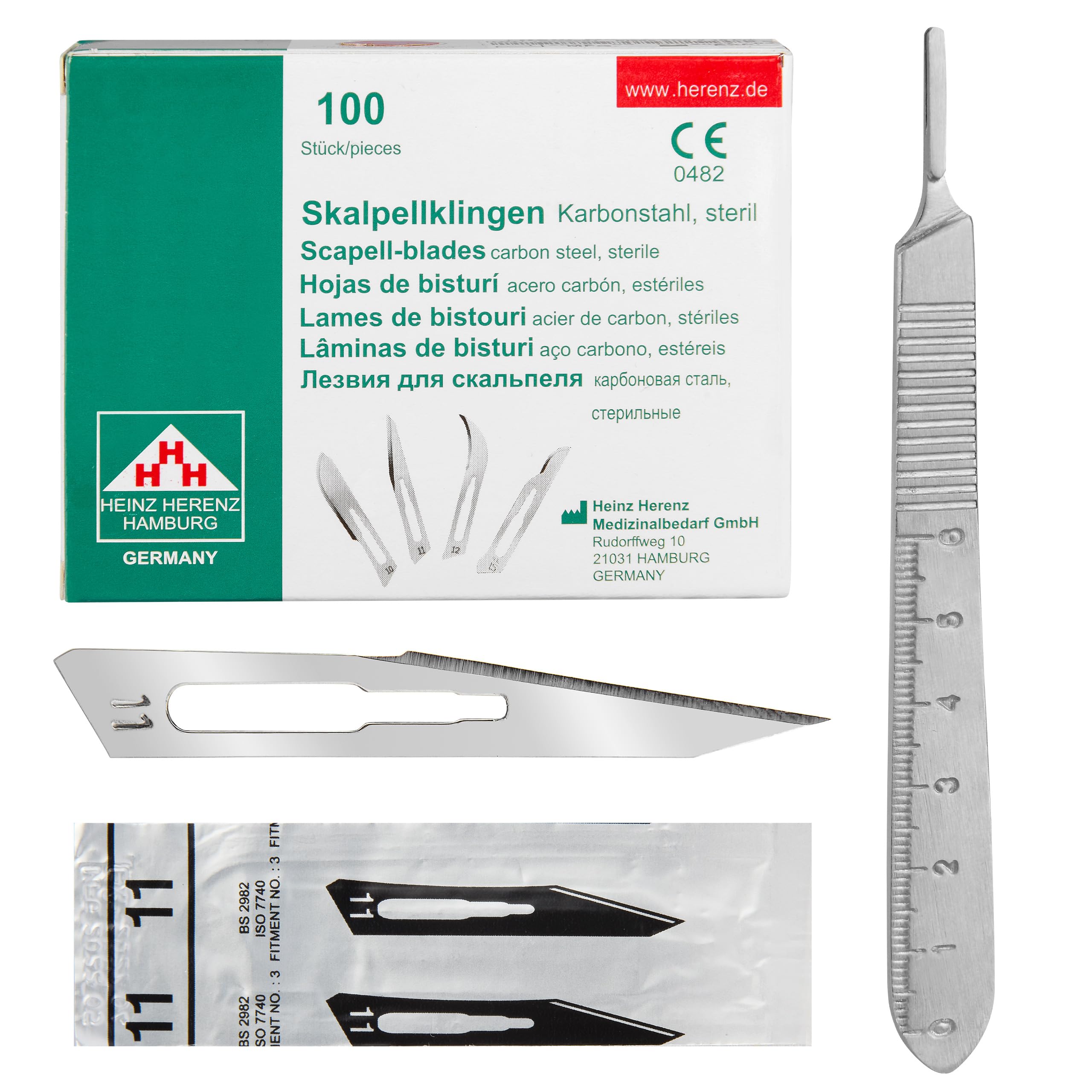 100 Lames Chirurgicales Stériles N°15 - Acier Carbone - Pour Manche N°3 - Emballage Individuel