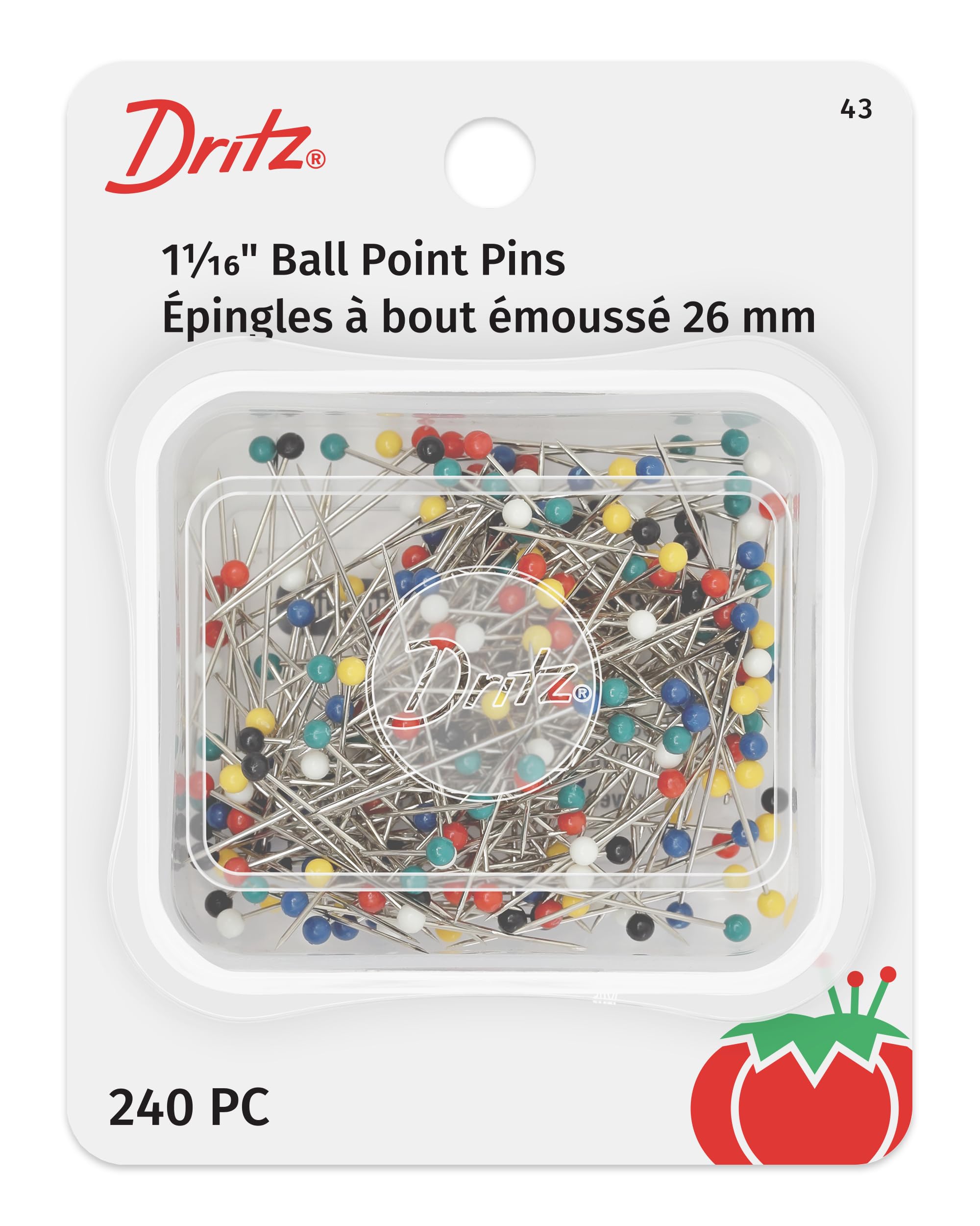 Dritz Straight Pins, Assorted, 1-1/16-inch