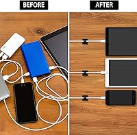 Vista 7 de 100 clips para cables, organizador de cables adhesivo, soporte para cables, organizador de cables, ganchos autoadhesivos para oficina, hogar (negro)