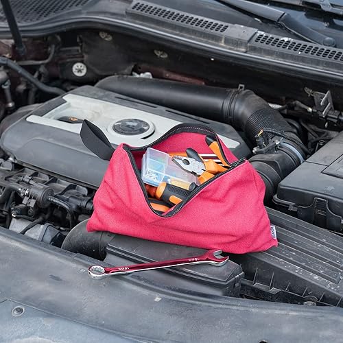 Miniatura 2 de Paquete de 8 bolsas de herramientas de lona con cremallera, bolsa de herramientas pequeña resistente de 16 onzas, bolsa organizadora multiusos, para