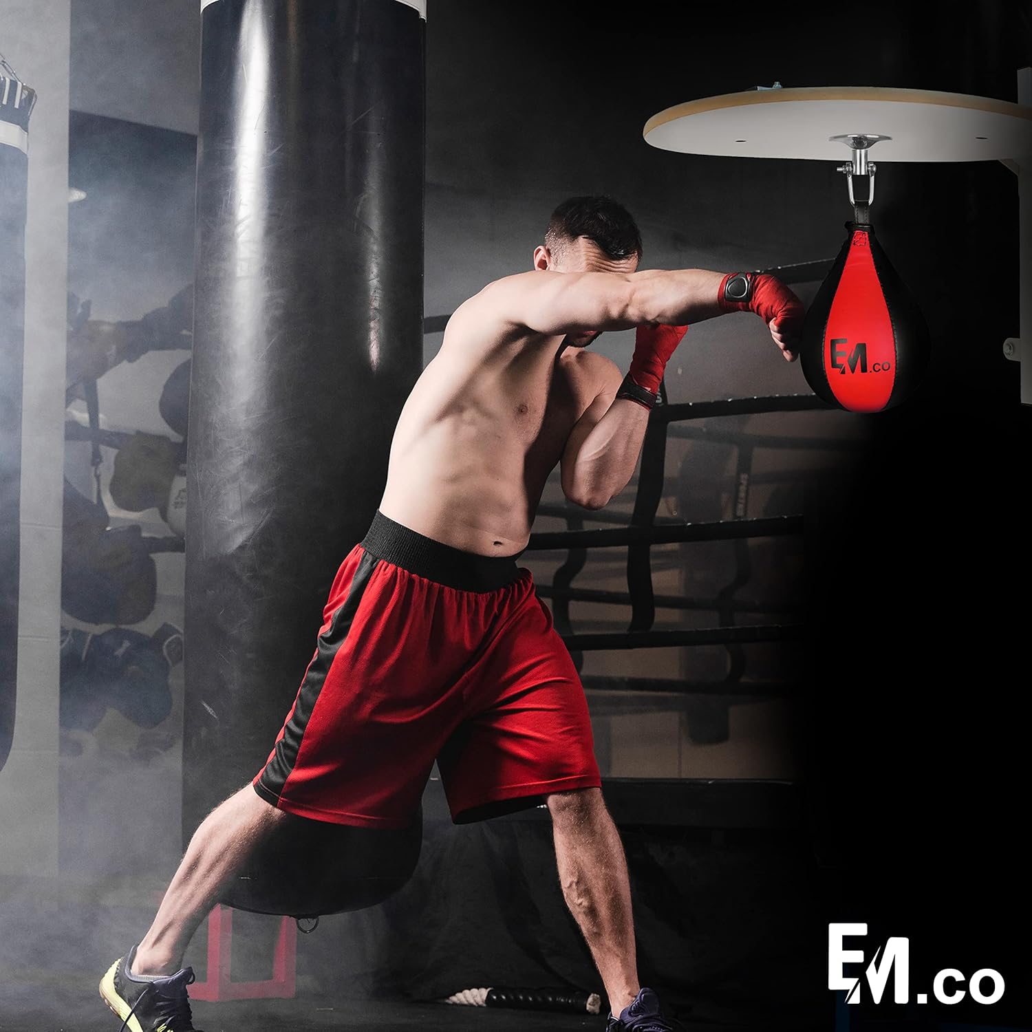 Boxing Speed Bag - Speed Punching Bag with Heavy Duty Swivel, Durable Leather Boxing Bags Ideal for Reflex Training, Speed Ball with Hanger for Fitness and MMA,Boxing Equipment for Kids Adults - Image 8