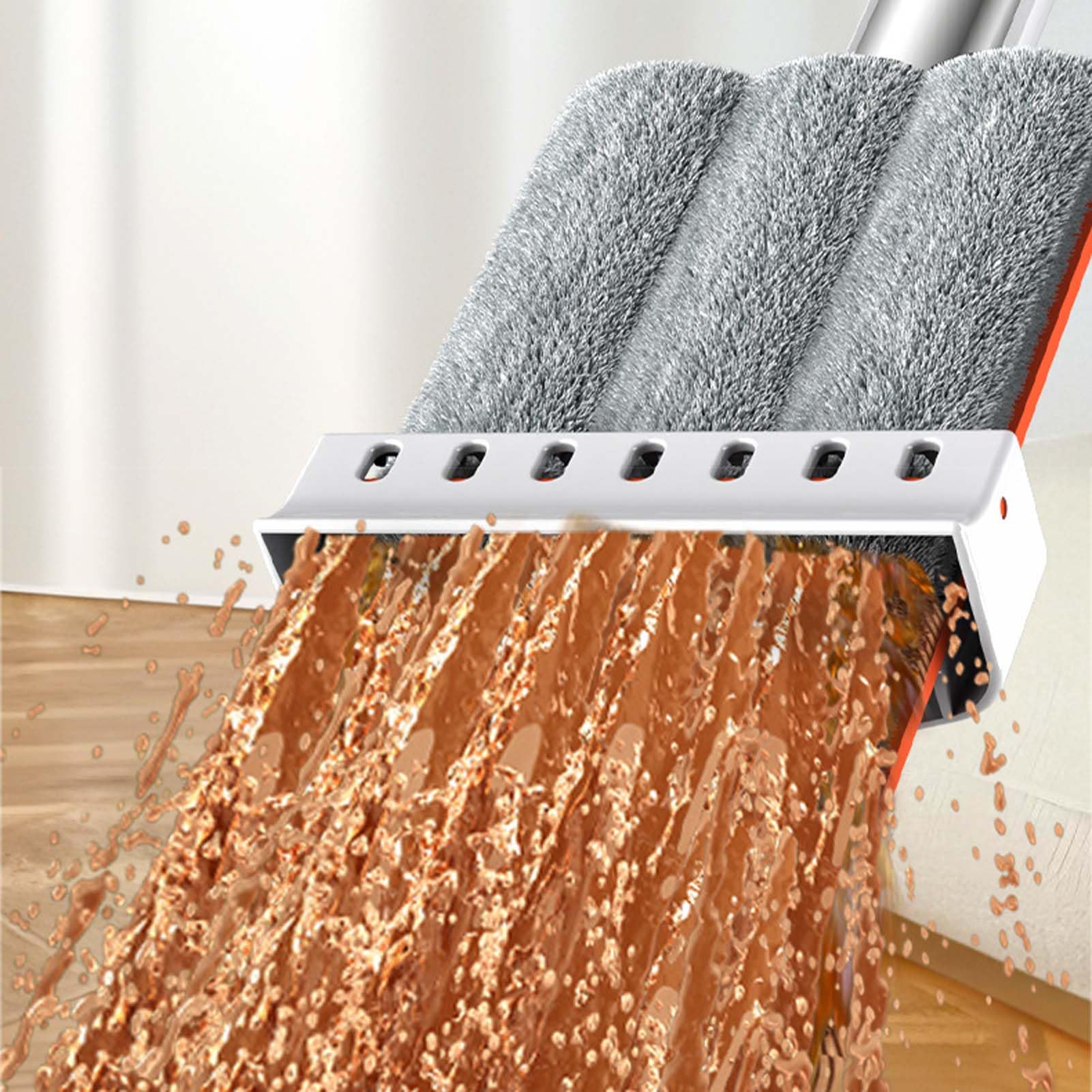 Mopa Fregona con Paño Microfibra, Fregona para Limpieza De Suelos, Mopa Lavable Y Reutilizable con Gran Absorción, Limpiador De Suelos con Mango Ajustable para Cocina Baño Y Hogar