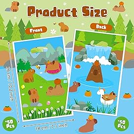 Capybara Party Favor Bags - 50Pcs Capybara Patterns Goody Candy Treat Gifts Bags, Cute Animals Themed Party Favors Supplies Decorations for Kids Boys Girls Birthday Baby Shower Animals Events