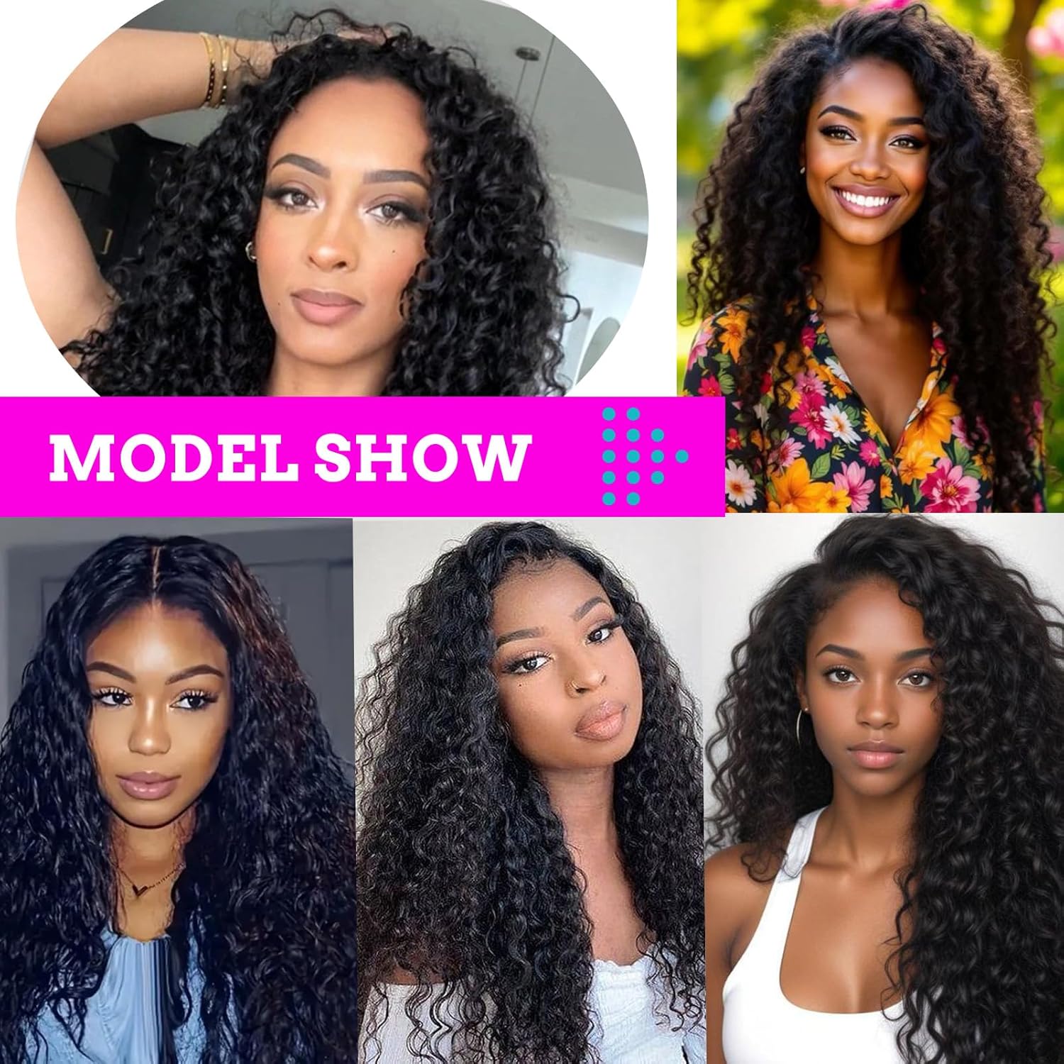 Water Wave Hair Bundles 100% Pure Protein Silk Curly Bundles 14 16 18 Inch 6 Bundles 270g Synthetic Soft Natural Look Human Hair Feel Wet and Wavy Hair Extensions Natural Black