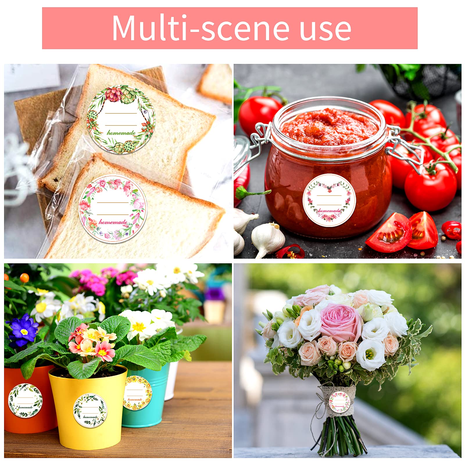 750 Etichette Autoadesive Decorativa - Per Barattoli, Regali E Organizzazione