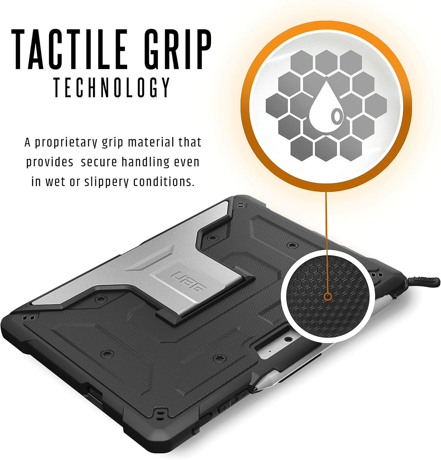 URBAN ARMOR GEAR UAG Designed for Microsoft Surface Go 4/ Surface Go 3 / Surface Go 2 / Surface Go Case 10.5" Metropolis Rugged Aluminum Kickstand Military Drop Tested Protective Cover Black