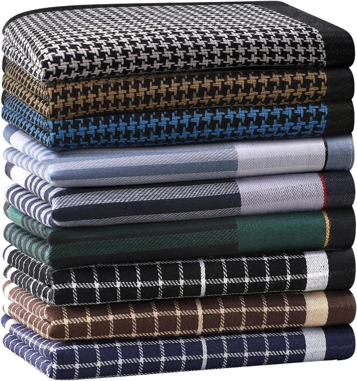 HOULIFE Handkerchiefs for Men, Soft Cotton Mens Handkerchief with Elegant Pattern Hankies for Men in Assorted Colors