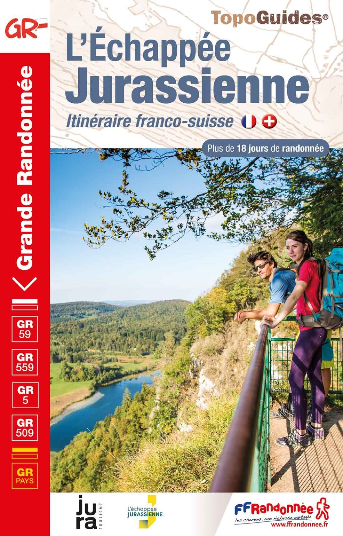 L'échappée Jurassienne GR59+5+559+509 Itinéraire franco-suisse (0390) (Grande Randonnée)