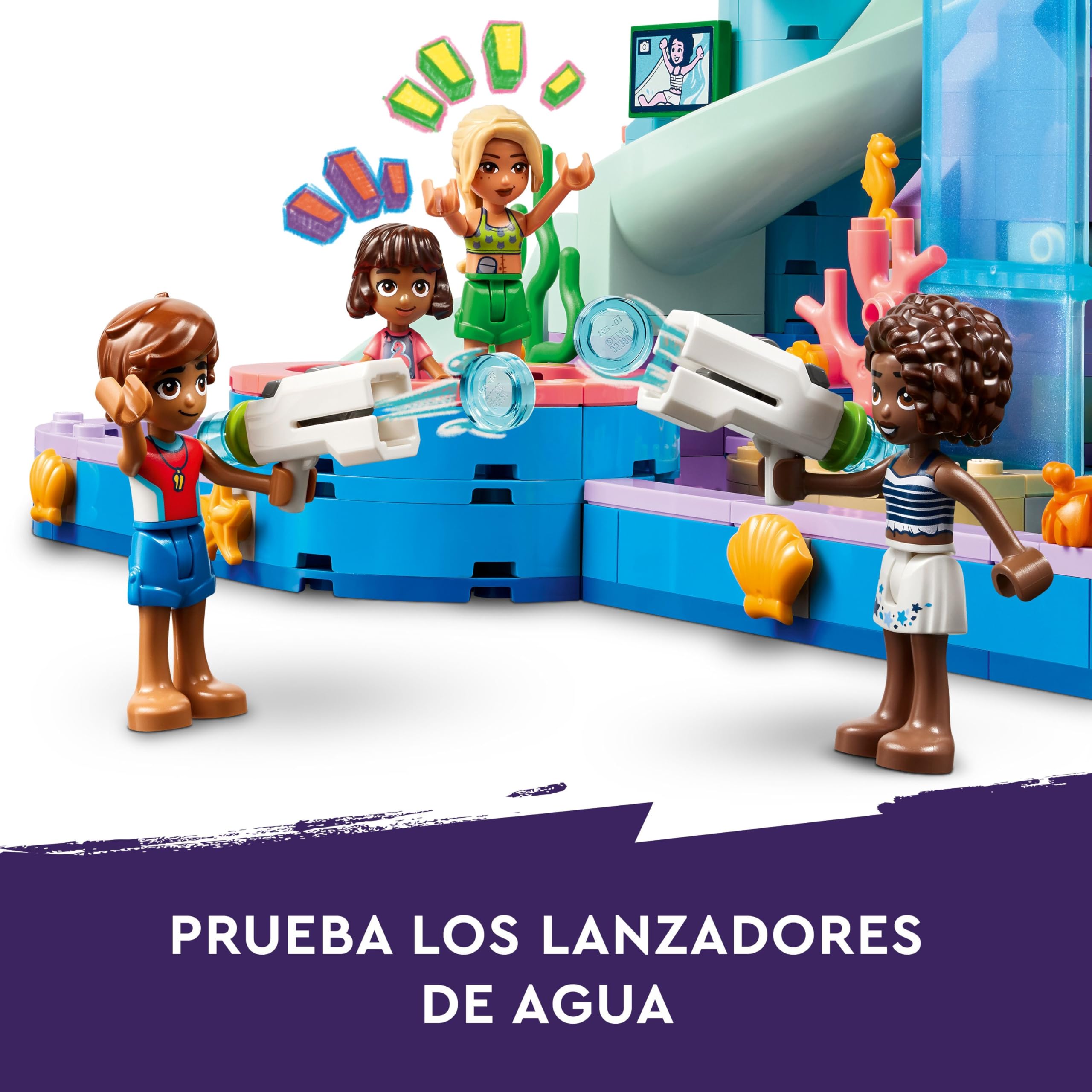 LEGO Friends Parque Acuático de Heartlake City de Juguete con 4 Mini Muñecos, 3 Toboganes de Agua y Muchos Accesorios de Verano - Regalo para Niñas de 8+ Años 42630