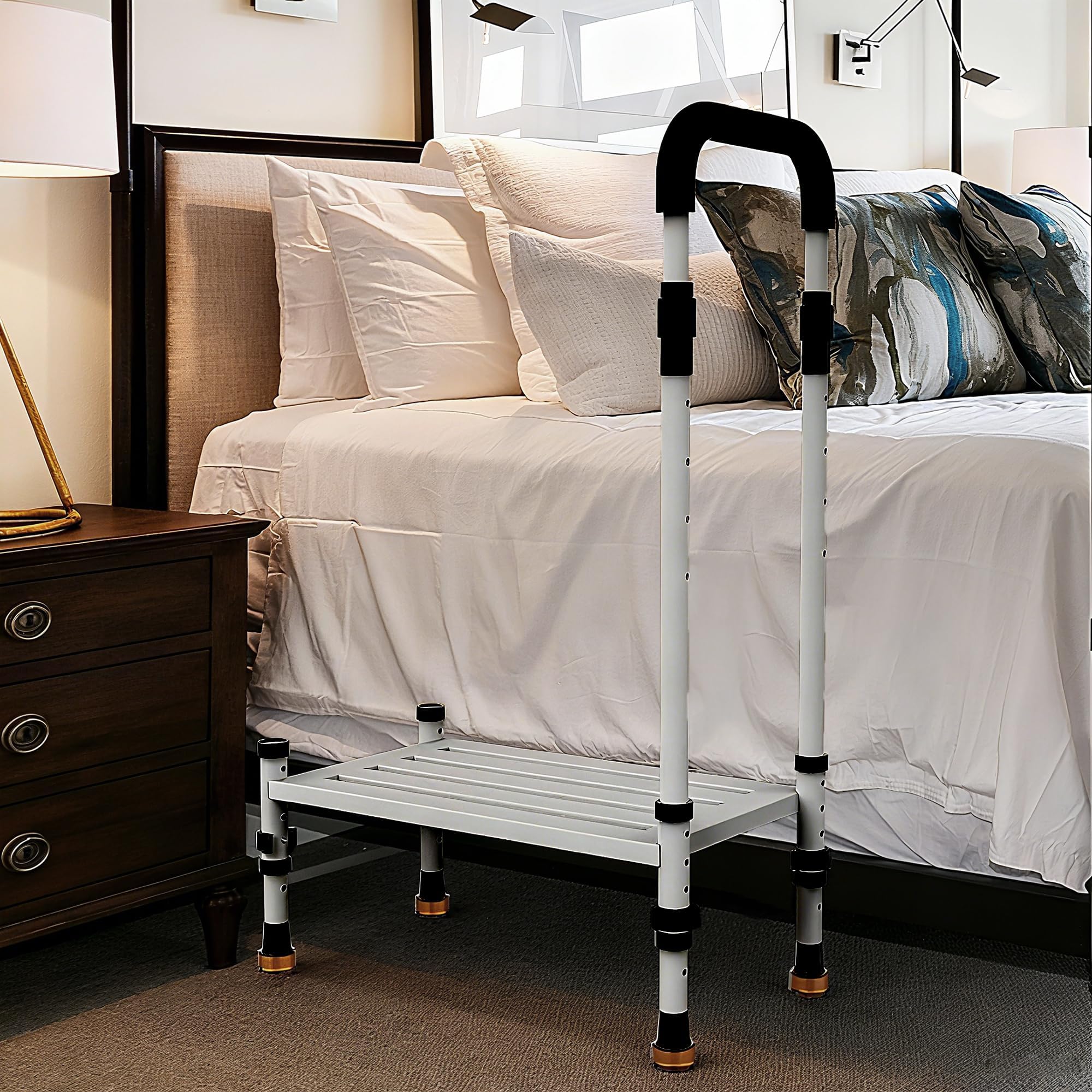 Photo 1 of ***MISSING PIECES***
ide Platform Medical Step Stool with Handle for Elderly - Heavy Duty 800lbs Capacity, Adjustable Handrail (32”-40”) for Bed, Car SUV & Bathroom Safety