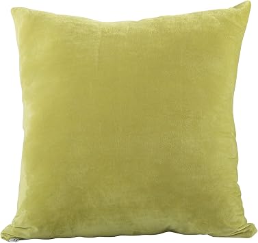 EVOLIVE Euro Sham Cover Soft Micromink Faux Velvet Pillowcase, Faux Fur Texture, Decorative Square Cushion Cover with Hidden Zipper Closure 26"x26" Euro Sham, Lime