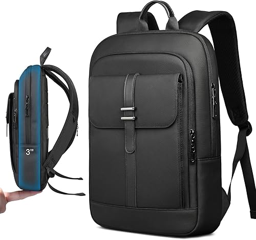 hk Mochila delgada para laptop, bolsa impermeable antirrobo de 15.6 pulgadas para hombres y mujeres, mochila ligera para computadora para viajes